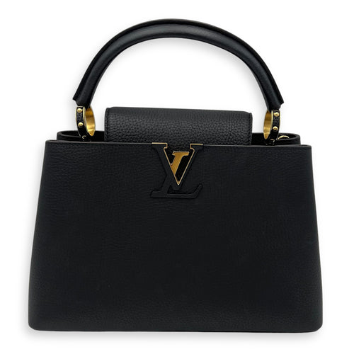 Louis Vuitton Capucines Top Handle Bag MM Black in Taurillon Leather, Gold hardware_1