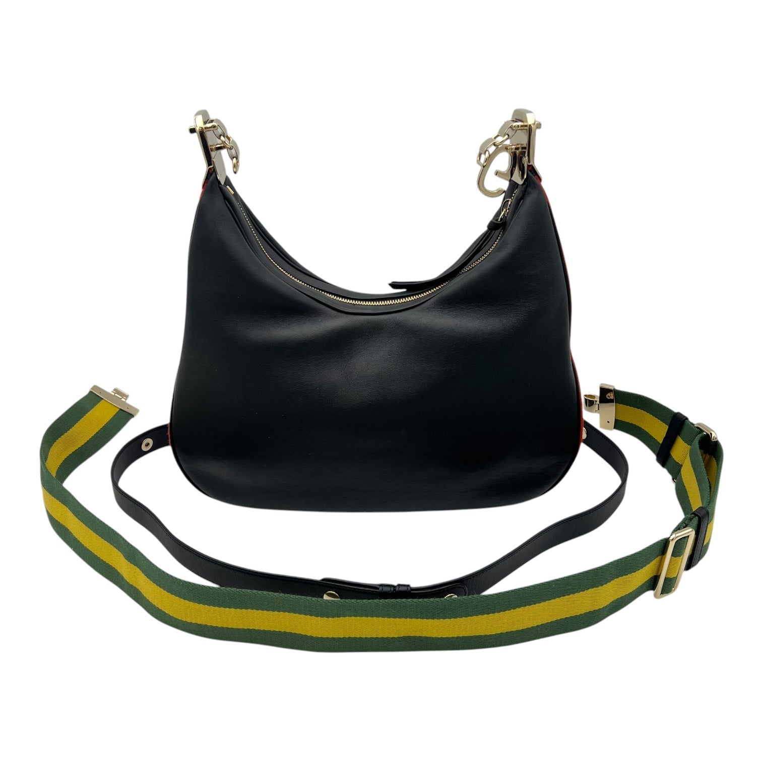 Gucci Attache Shoulder Bag Black in Calfskin, Gold hardware_11