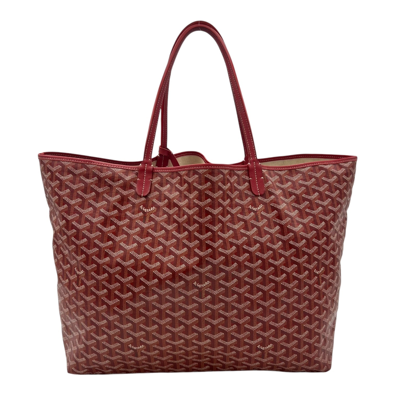 Goyard Saint Louis GM Red Tote Bag in Coated Canvas, Silver hardware_1