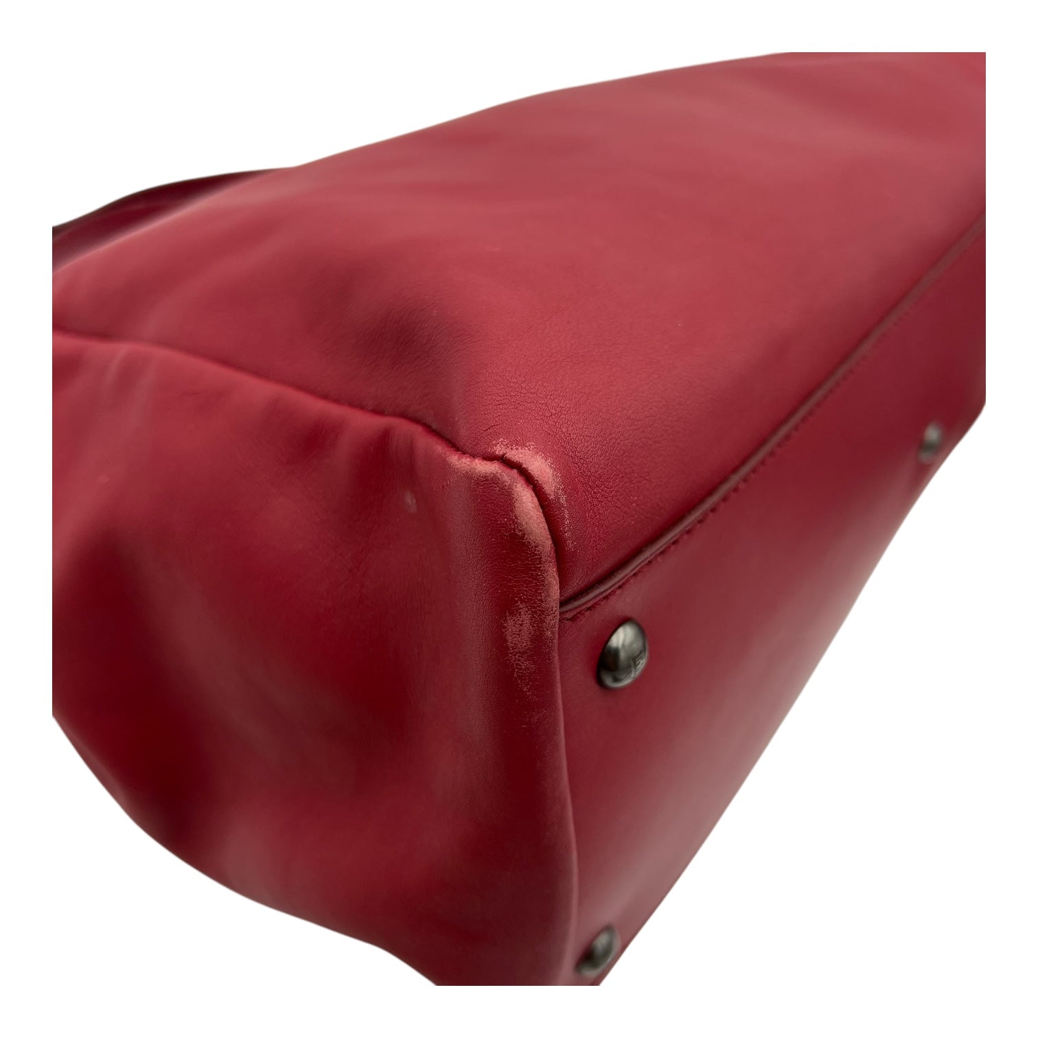 Fendi Peekaboo Top Handle Bag Red in Calfskin, Mixed hardware_15
