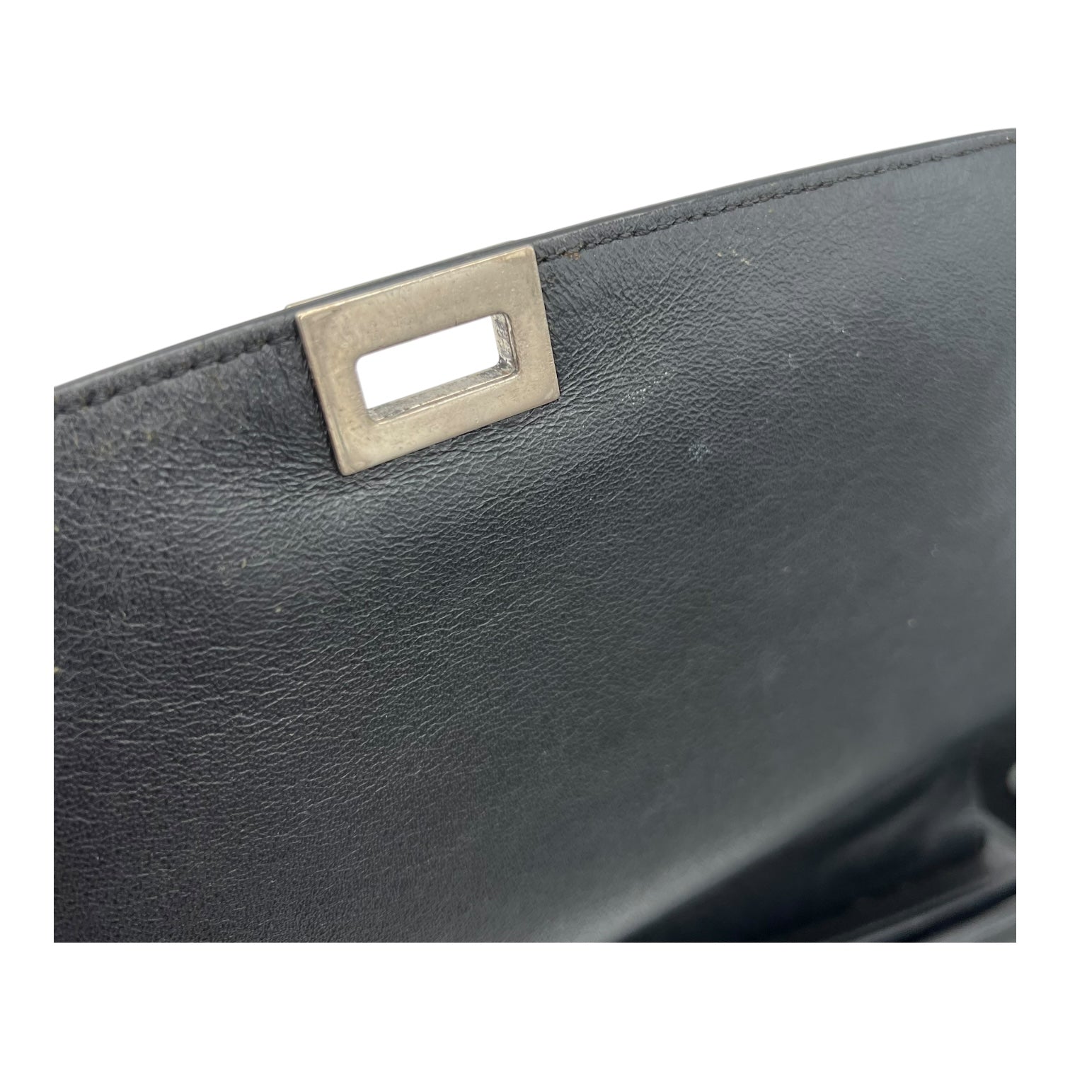 Celine Trapeze Small Black Shoulder Bag in Calfskin, Silver hardware_10