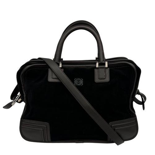 Loewe Amazona Top Handle Bag Black in Epsom, Silver hardware_13