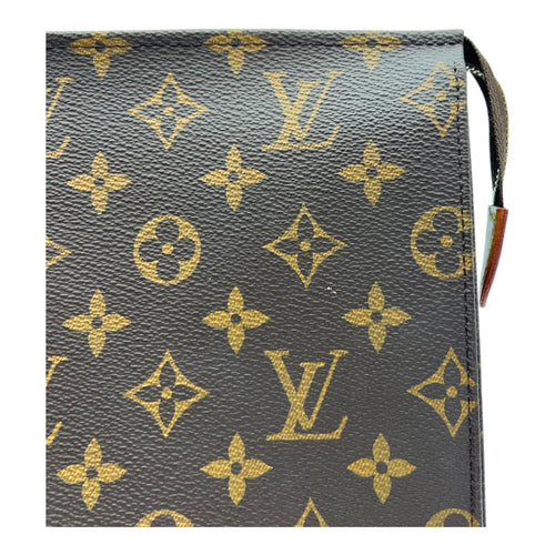 Louis Vuitton Pochette Toilette Brown Pouch in Monogram Coated Canvas, Gold hardware_11