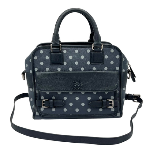 Loewe Amazona Top Handle Bag Blue in Calfskin, Silver hardware_9