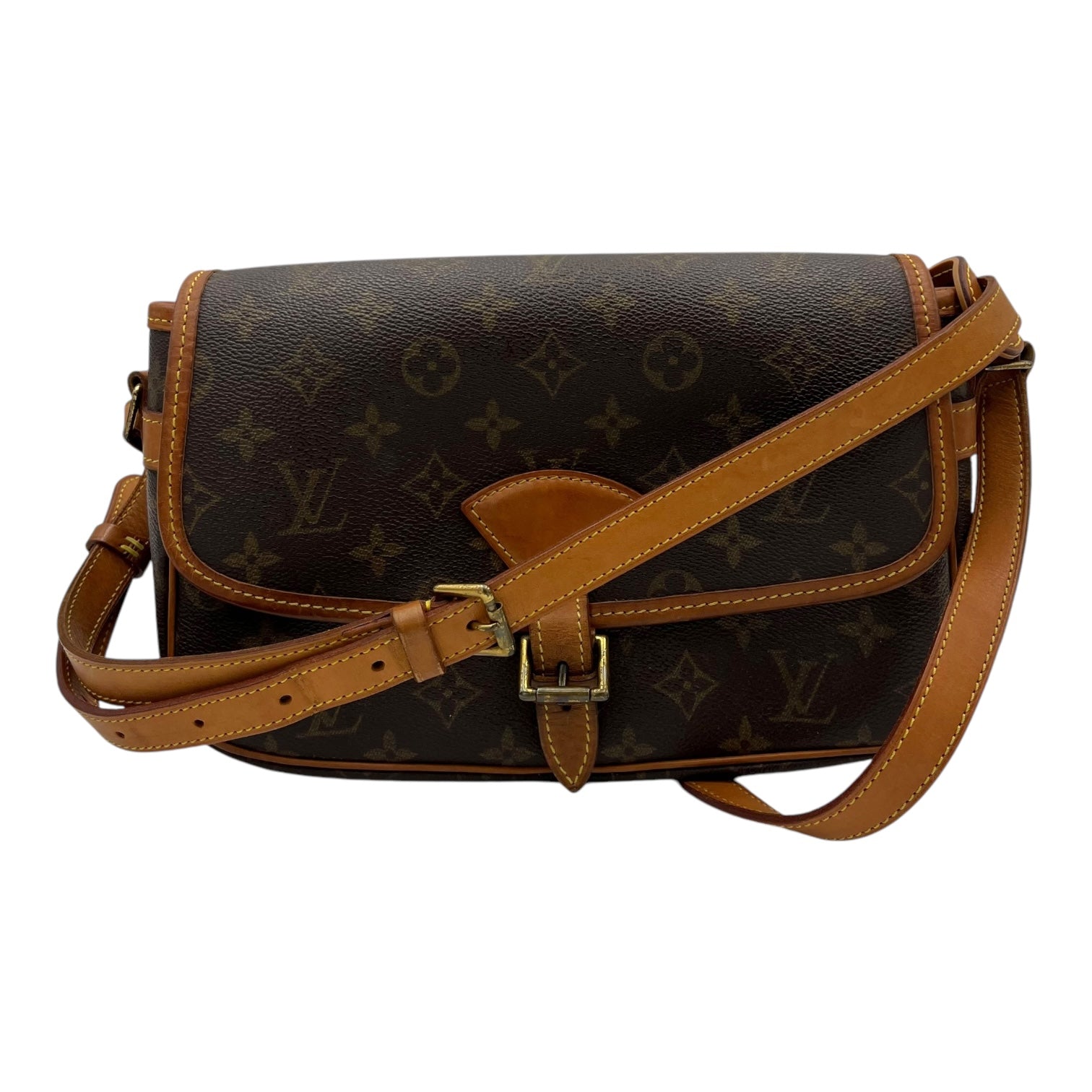 Louis Vuitton Sologne Shoulder Bag Brown in Monogram Coated Canvas, Gold hardware_11