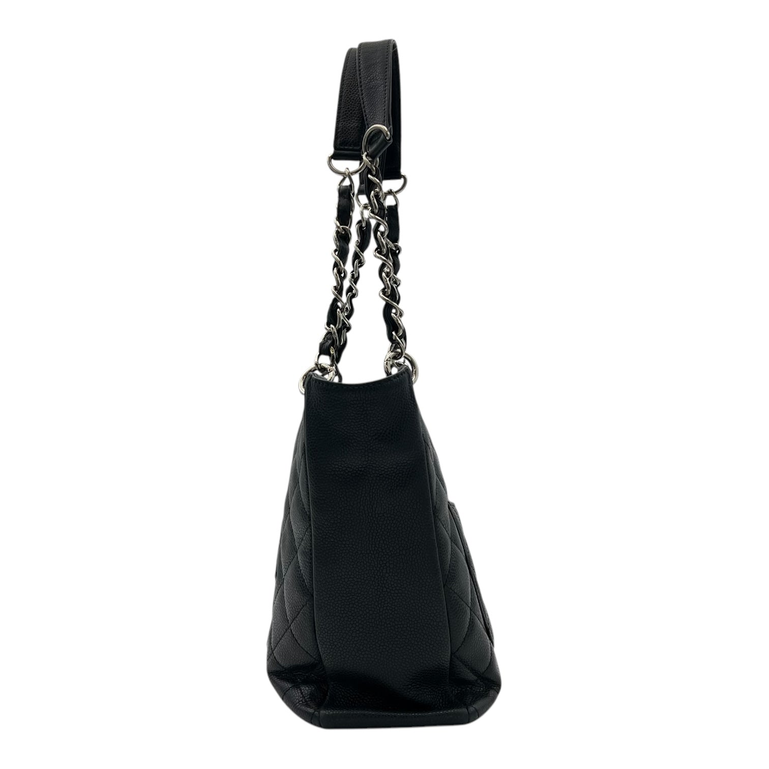 Chanel PST Tote Bag Black in Caviar Leather, Silver hardware_3