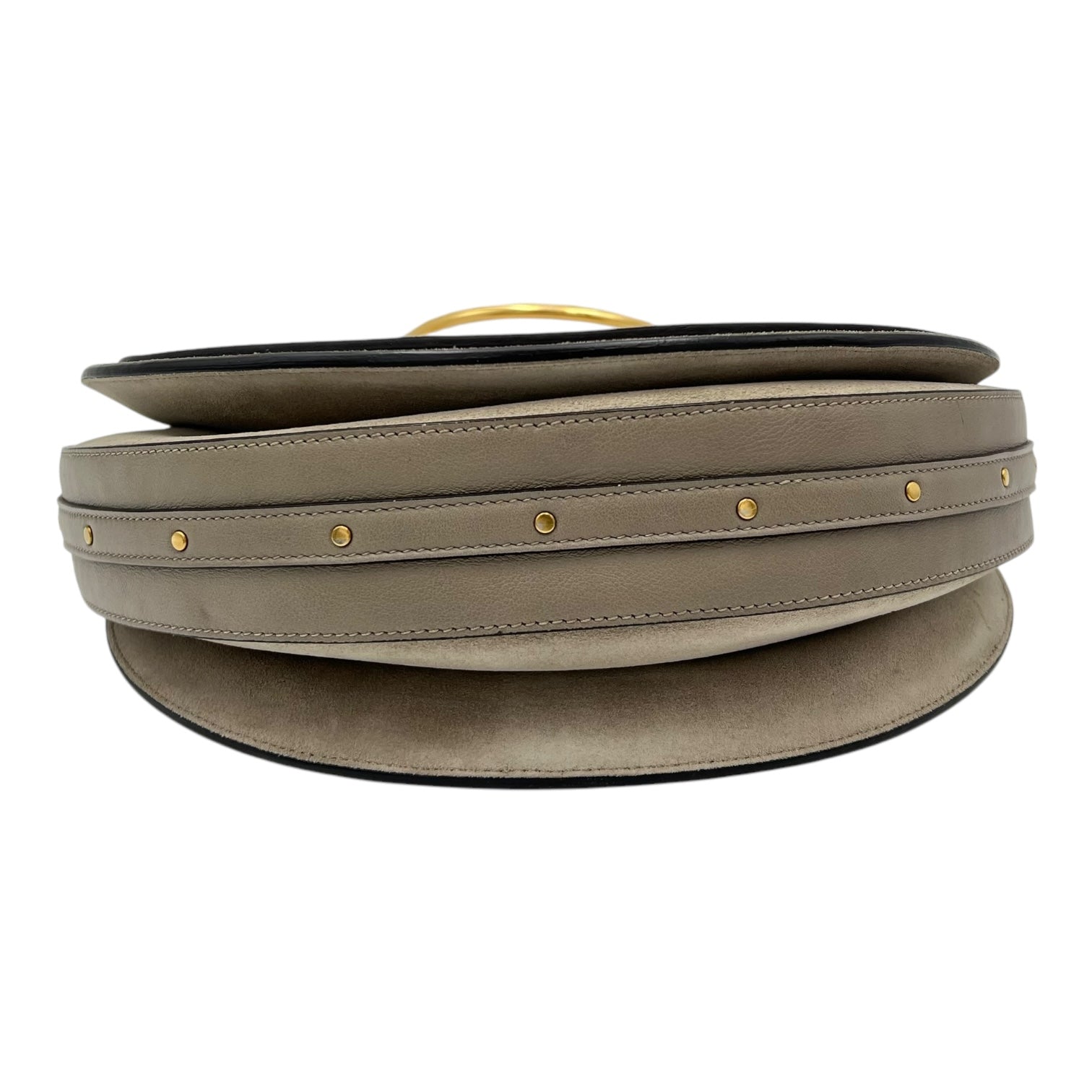 Chloé Pixie Top Handle Bag Grey in Calfskin, Gold hardware_5