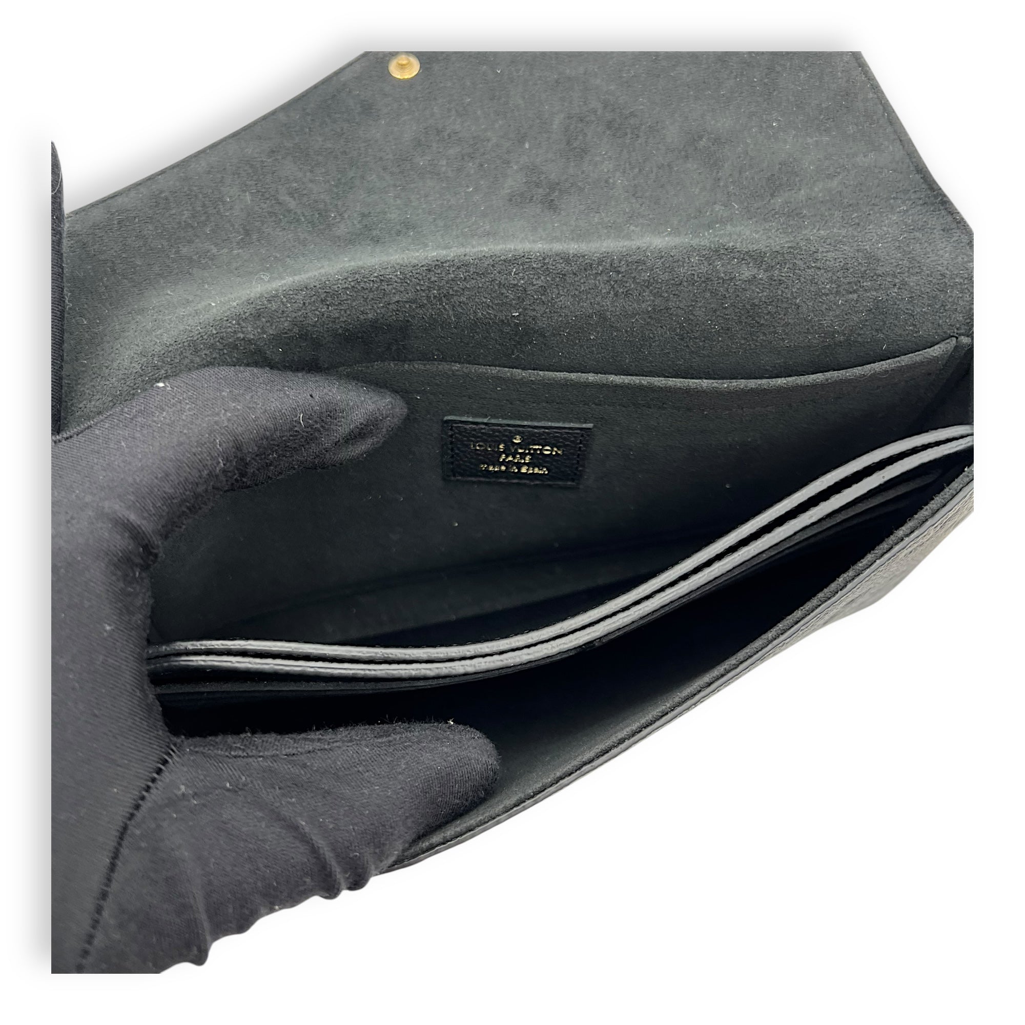 Louis Vuitton Felicie Wallet On Chain Black in Monogram Empreinte Leather, Gold hardware_7