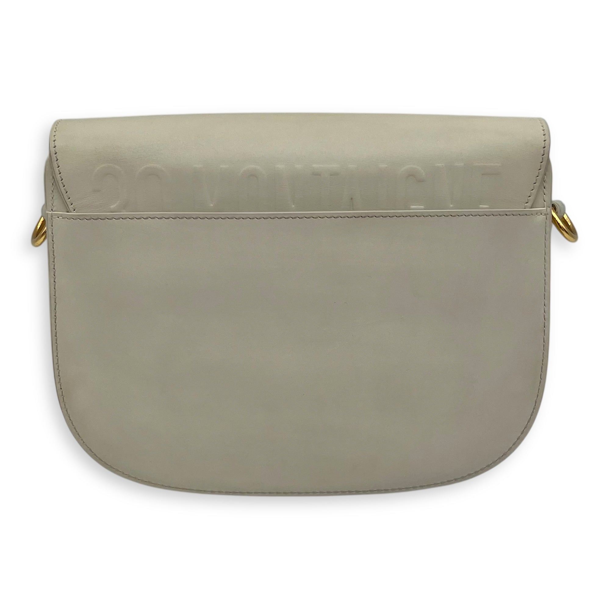 Christian Dior Bobby Crossbody Bag White in Calfskin, Gold hardware_2