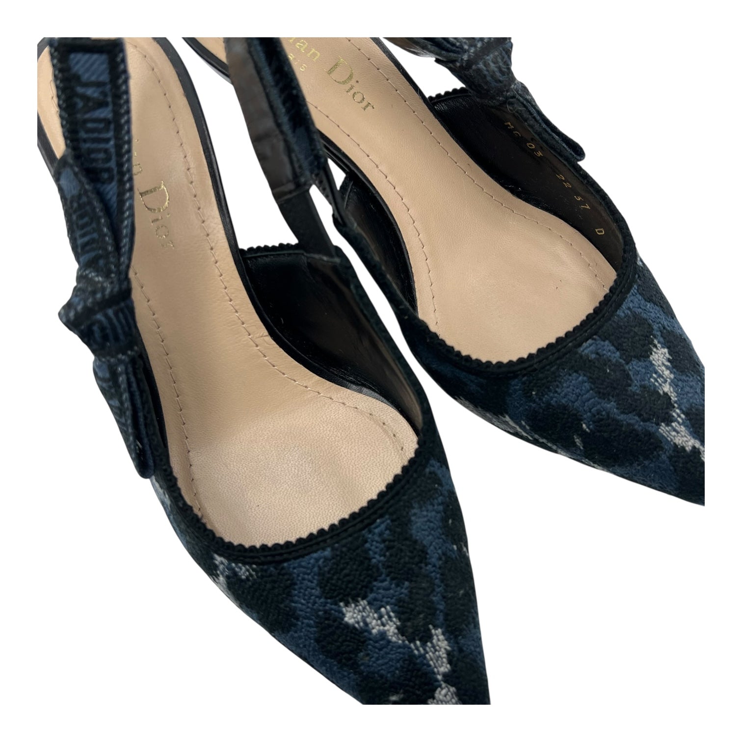 Christian Dior Jacquard Slingbacks Heels Others Blue in Jacquard_4