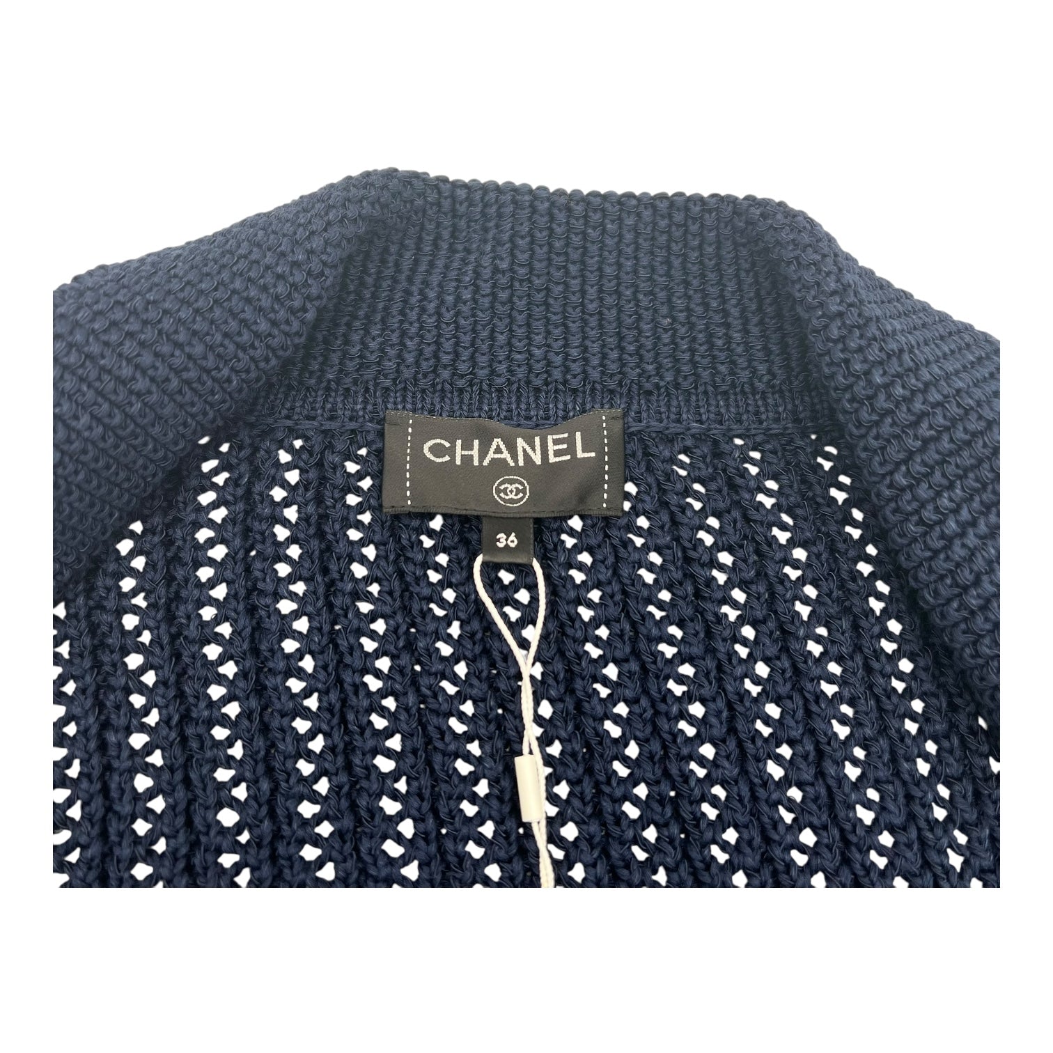 Chanel 19C La Pausa Navy Knitted Cardigan  Ready-To-Wear Blue in Others, Gunmetal hardware_4