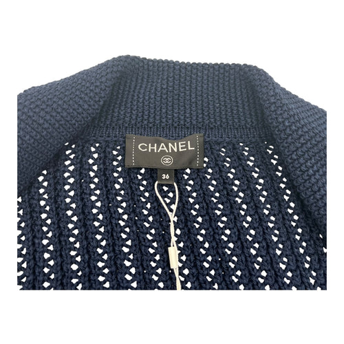 Chanel 19C La Pausa Navy Knitted Cardigan  Ready-To-Wear Blue in Others, Gunmetal hardware_4