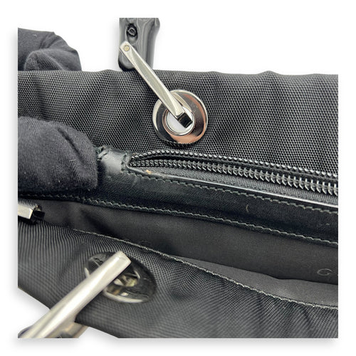 Gucci Bamboo Top Handle Bag Black in Nylon_9