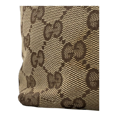 Gucci GG Brown Tote Bag in Canvas, Gold hardware_11