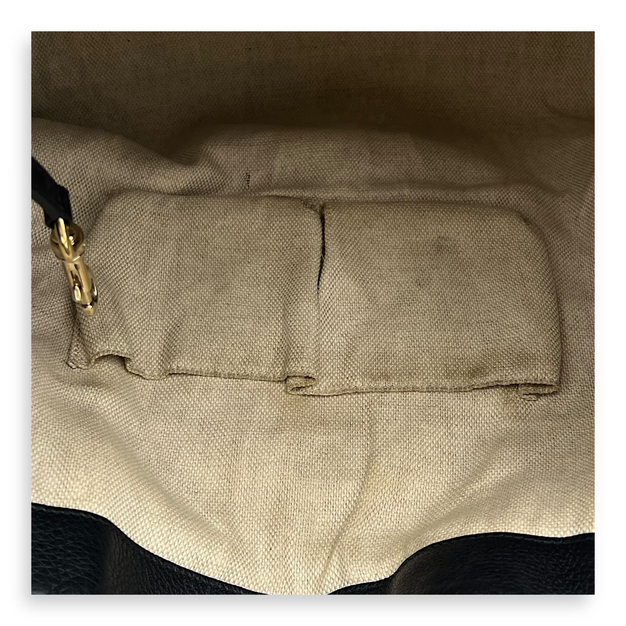 Gucci Soho Tote Bag Black in Calfskin, Gold hardware_9