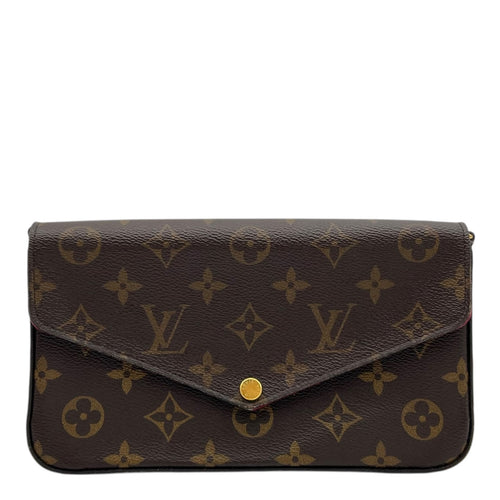 Louis Vuitton Felicie Wallet On Chain Brown in Monogram Coated Canvas, Gold hardware_1