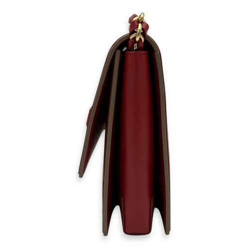 Salvatore Ferragamo Vara Bow Shoulder Bag Red in Calfskin, Gold hardware_3