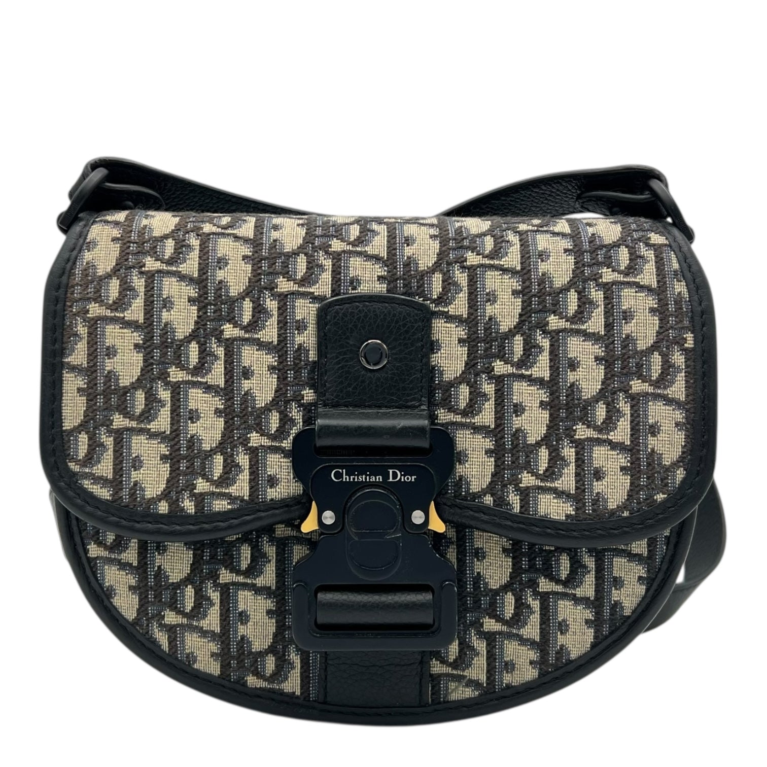 Christian Dior Gallop Crossbody Bag Small Blue in Canvas, Black hardware_1