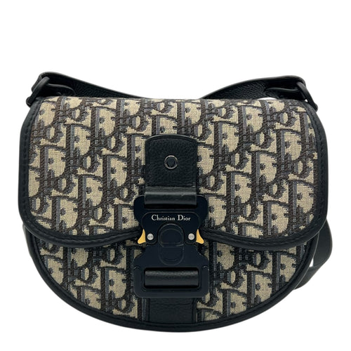 Christian Dior Gallop Crossbody Bag Small Blue in Canvas, Black hardware_1