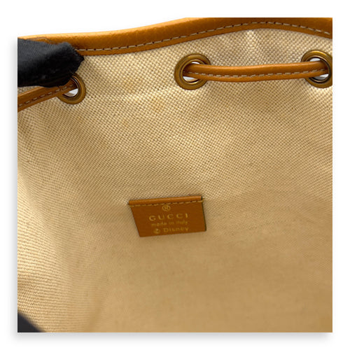 Gucci Disney Bucket Bag Brown in Coated Canvas, Gold hardware_11