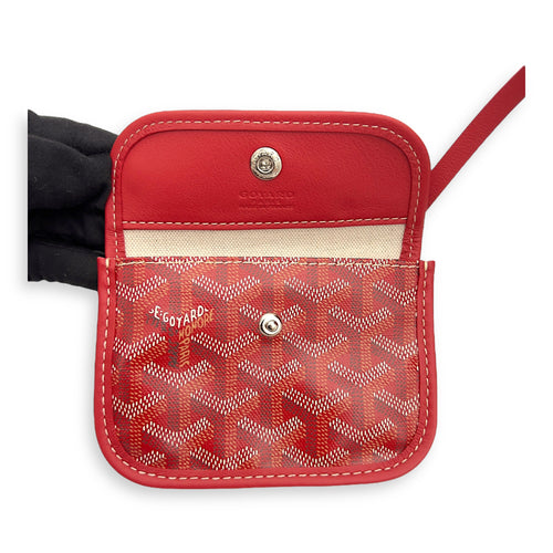 Goyard Anjou Tote Bag Mini Red in Coated Canvas, Silver hardware_9
