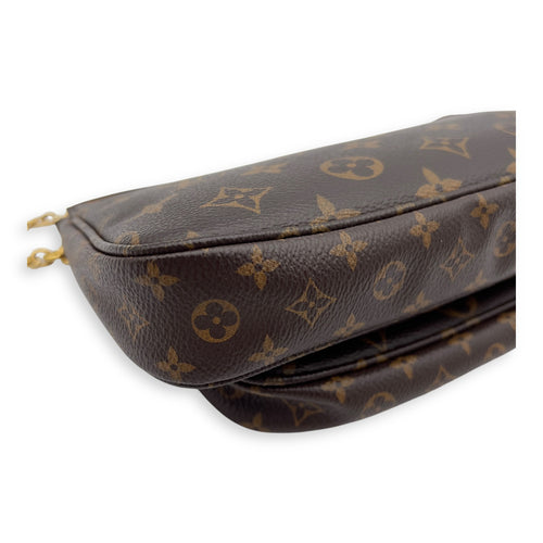 Louis Vuitton Multi-Pochette Accessoires Shoulder Bag Brown in Monogram Coated Canvas, Gold hardware_9