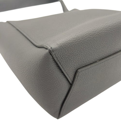 Celine Sangle Shoulder Bag Grey in Calfskin, Gold hardware_11