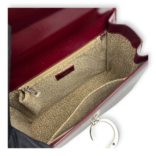 Cartier panther Top Handle Bag Red in Calfskin, Silver hardware_11