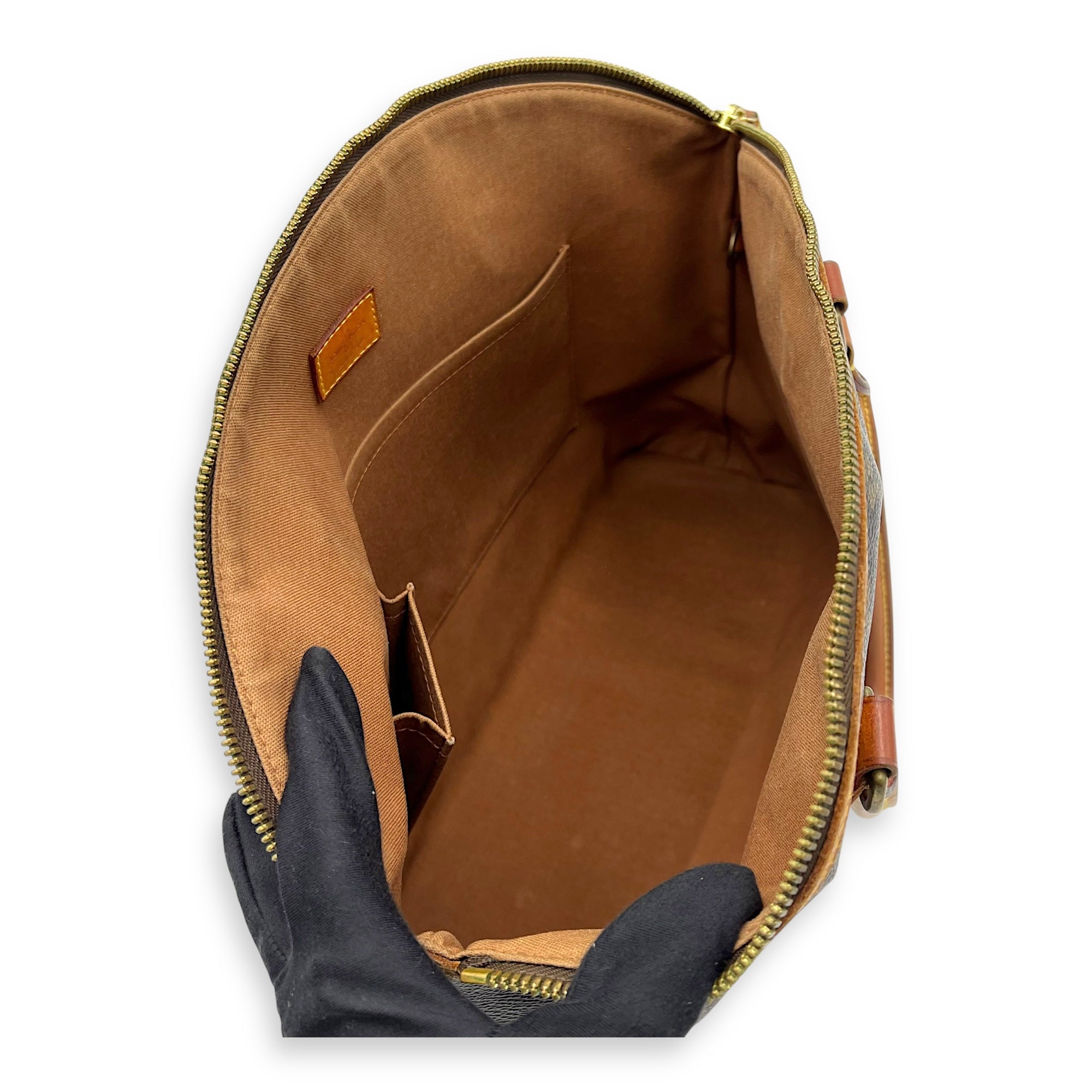Louis Vuitton Others Top Handle Bag Brown in Monogram Coated Canvas, Gold hardware_11