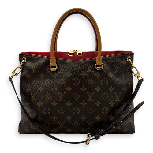 Louis Vuitton Pallas Top Handle Bag Brown in Monogram Coated Canvas, Gold hardware_11