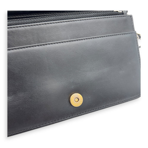 Chanel Gabrielle Wallet On Chain Black in Calfskin, Gold hardware_9