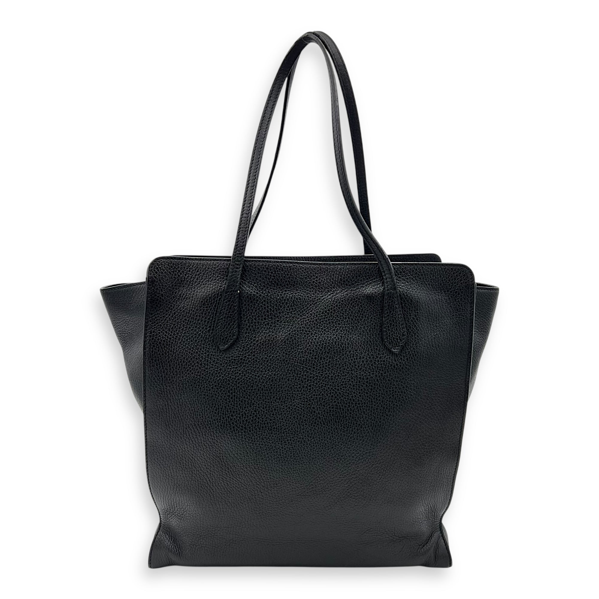 Gucci Interlocking G Tote Bag Black in Calfskin, Gold hardware_2