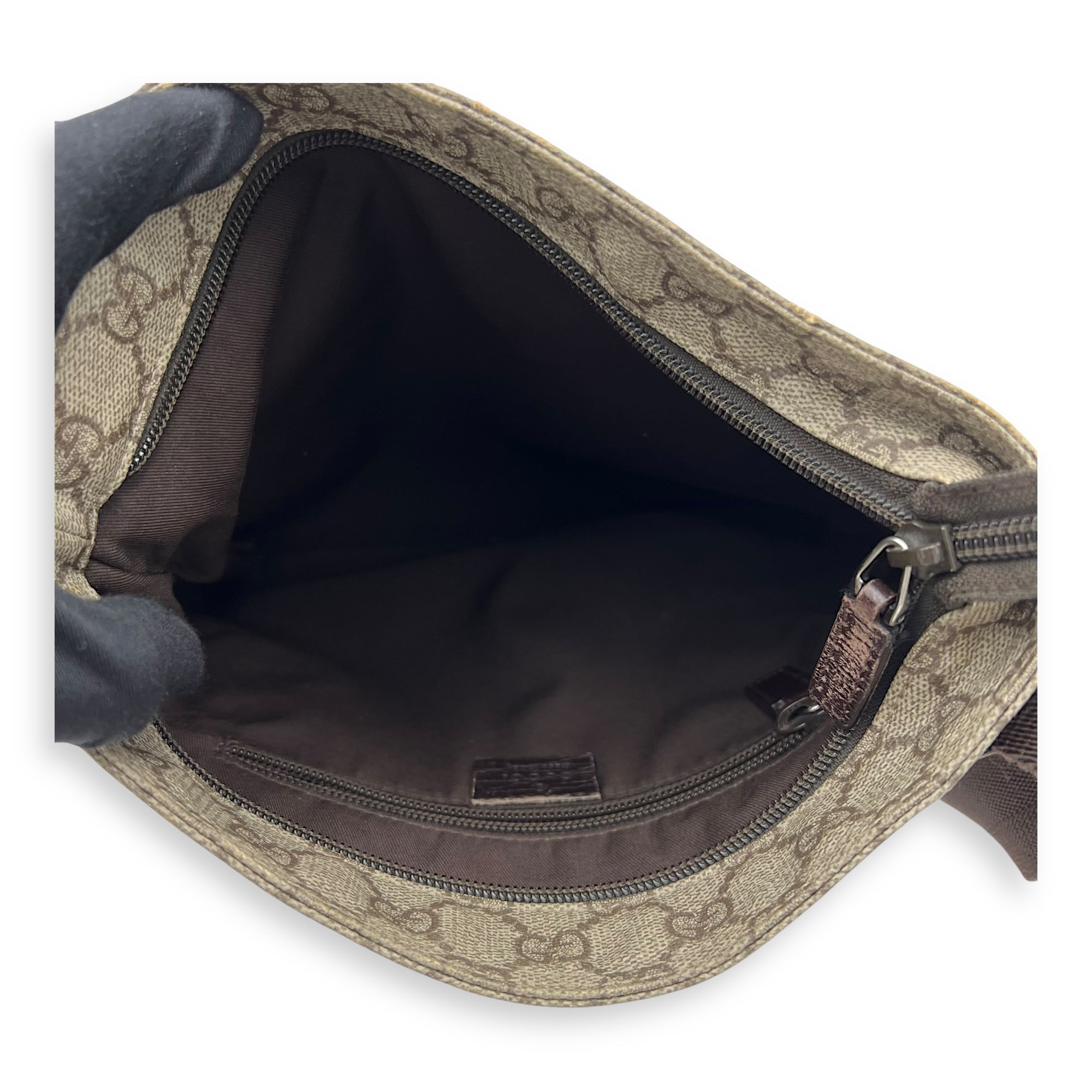 Gucci GG Supreme Shoulder Bag Brown in Coated Canvas, Silver hardware_6