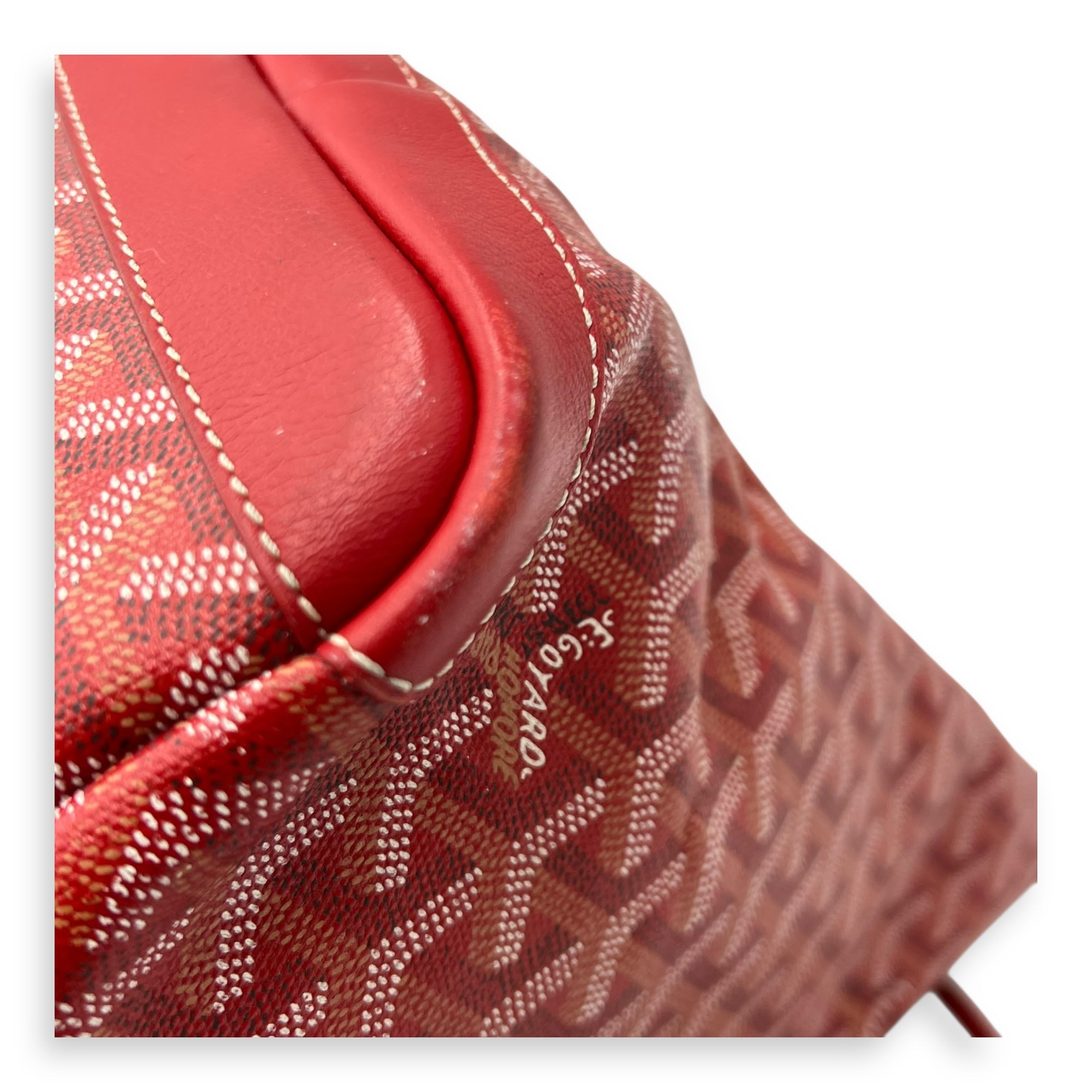 Goyard Artois MM Red Tote Bag in Coated Canvas, Silver hardware_11