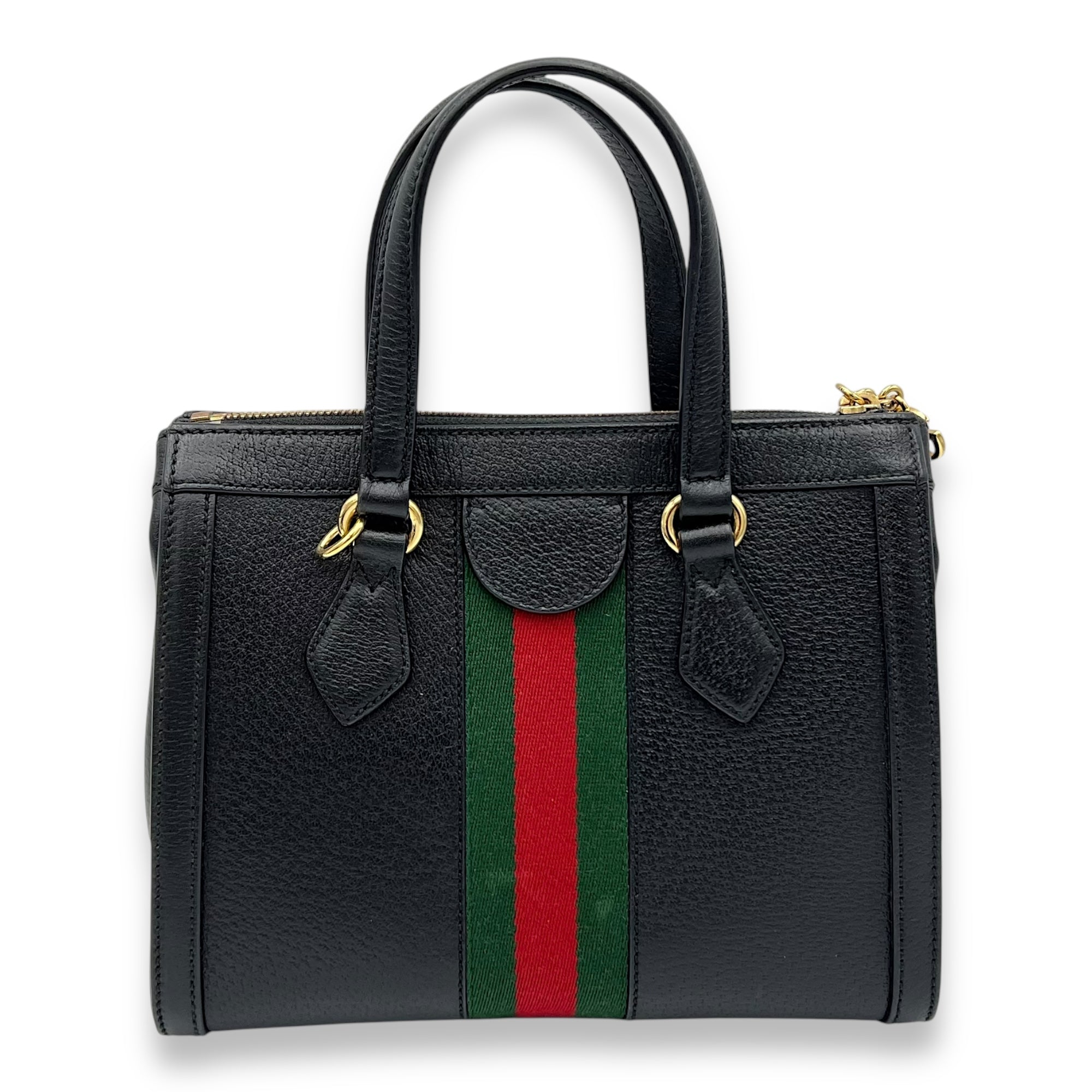 Gucci Ophidia Top Handle Bag Black in Calfskin, Gold hardware_2