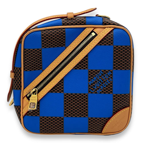 Louis Vuitton Chess Messenger Blue Crossbody Bag in Coated Canvas, Gold hardware_1