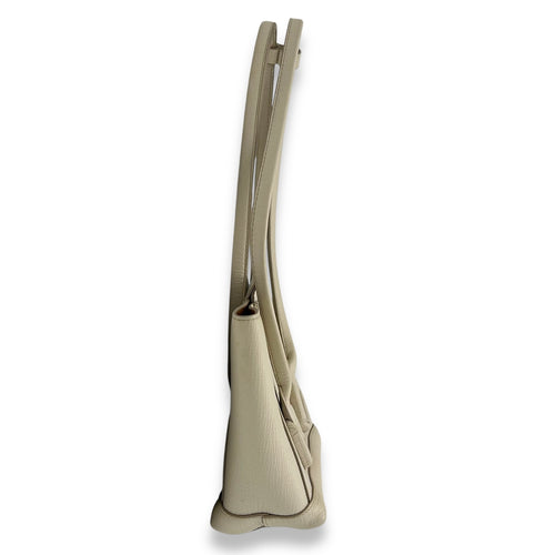 Bottega Veneta Arco White Top Handle Bag in Calfskin, Gold hardware_3