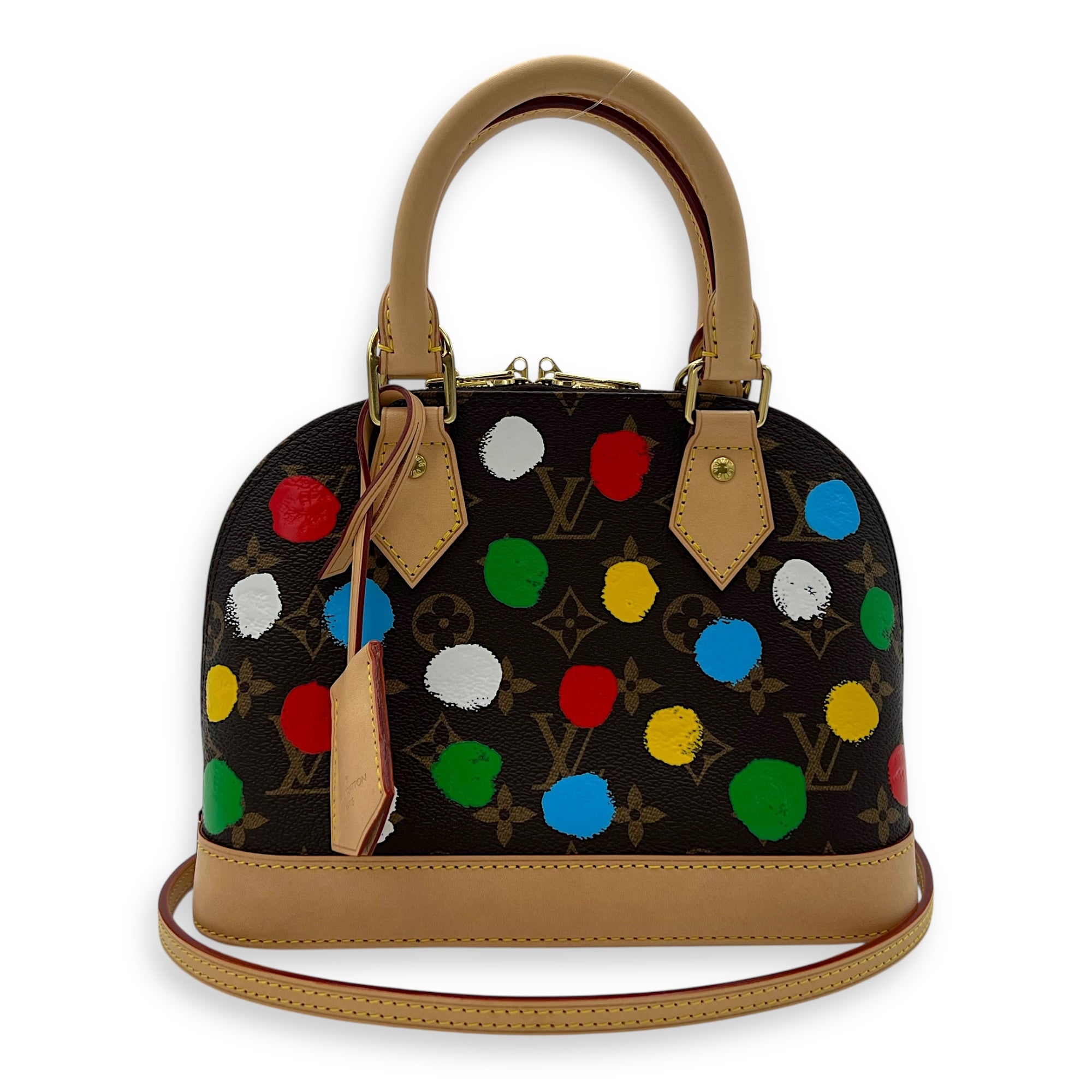 Louis Vuitton Alma BB Brown Top Handle Bag in Monogram Coated Canvas, Gold hardware_11