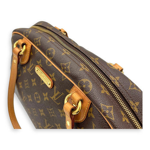 Louis Vuitton Montorgueil Shoulder Bag Brown in Monogram Coated Canvas, Gold hardware_11