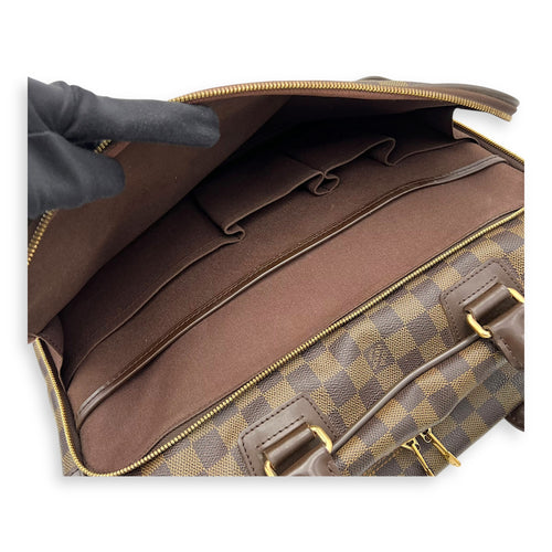 Louis Vuitton ICare Top Handle Bag Brown in Coated Canvas, Gold hardware_11