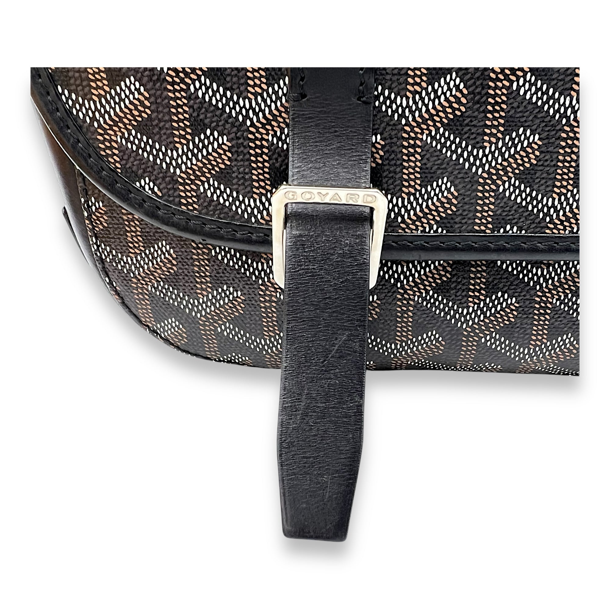 Goyard Belvedere Messenger MM Black in Coated Canvas, Silver hardware_10