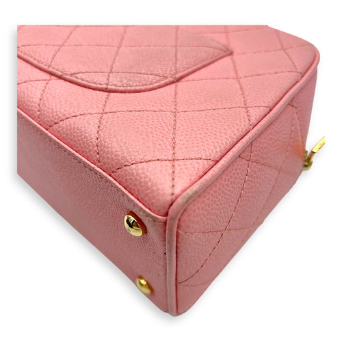 Chanel Bowling Pink Top Handle Bag in Caviar Leather, Gold hardware_13