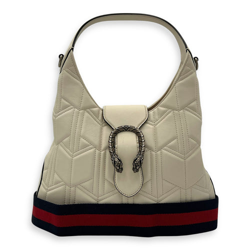 Gucci Dionysus Shoulder Bag White in Calfskin, Silver hardware_11