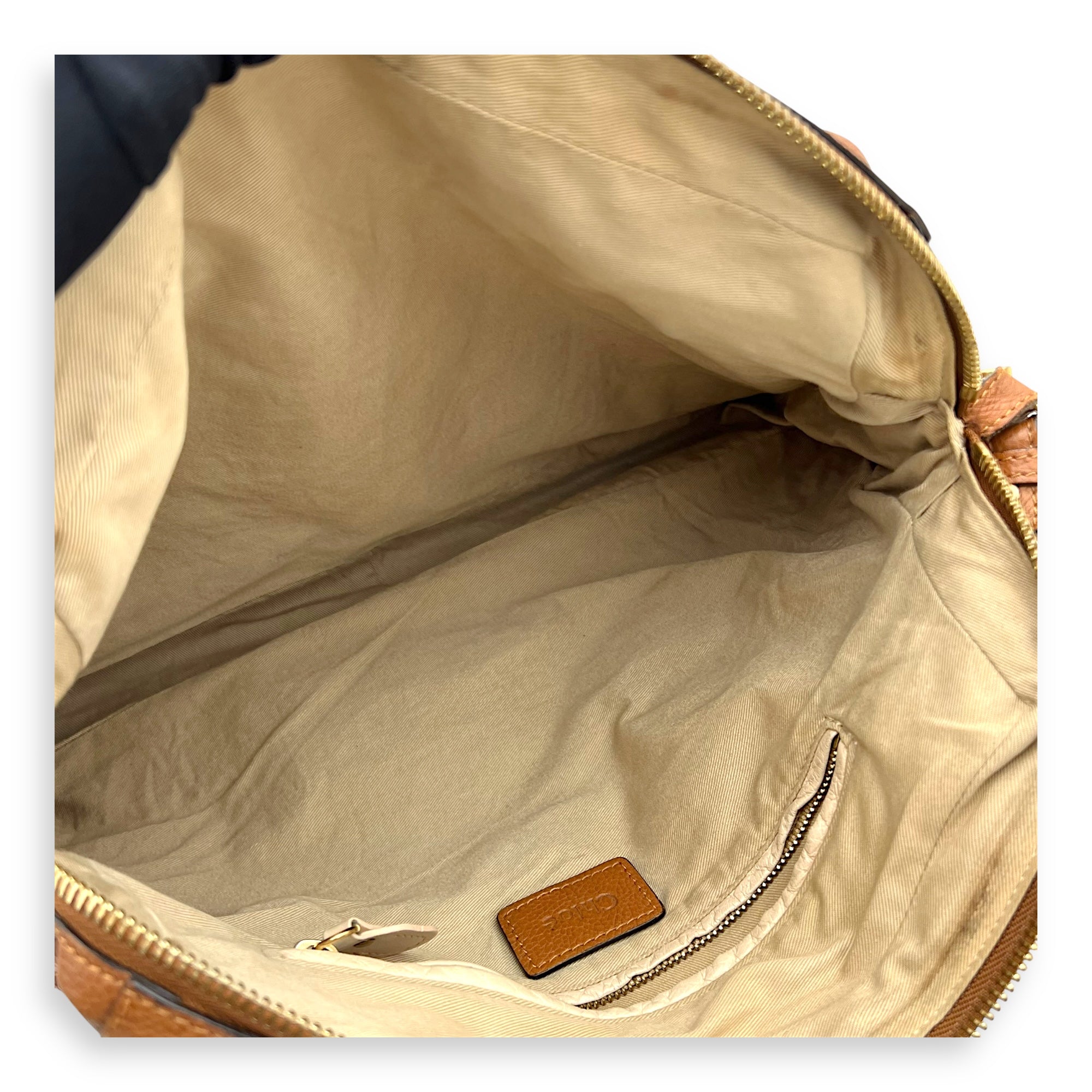 Chloé Paraty Large Brown Top Handle Bag in Calfskin, Gold hardware_11