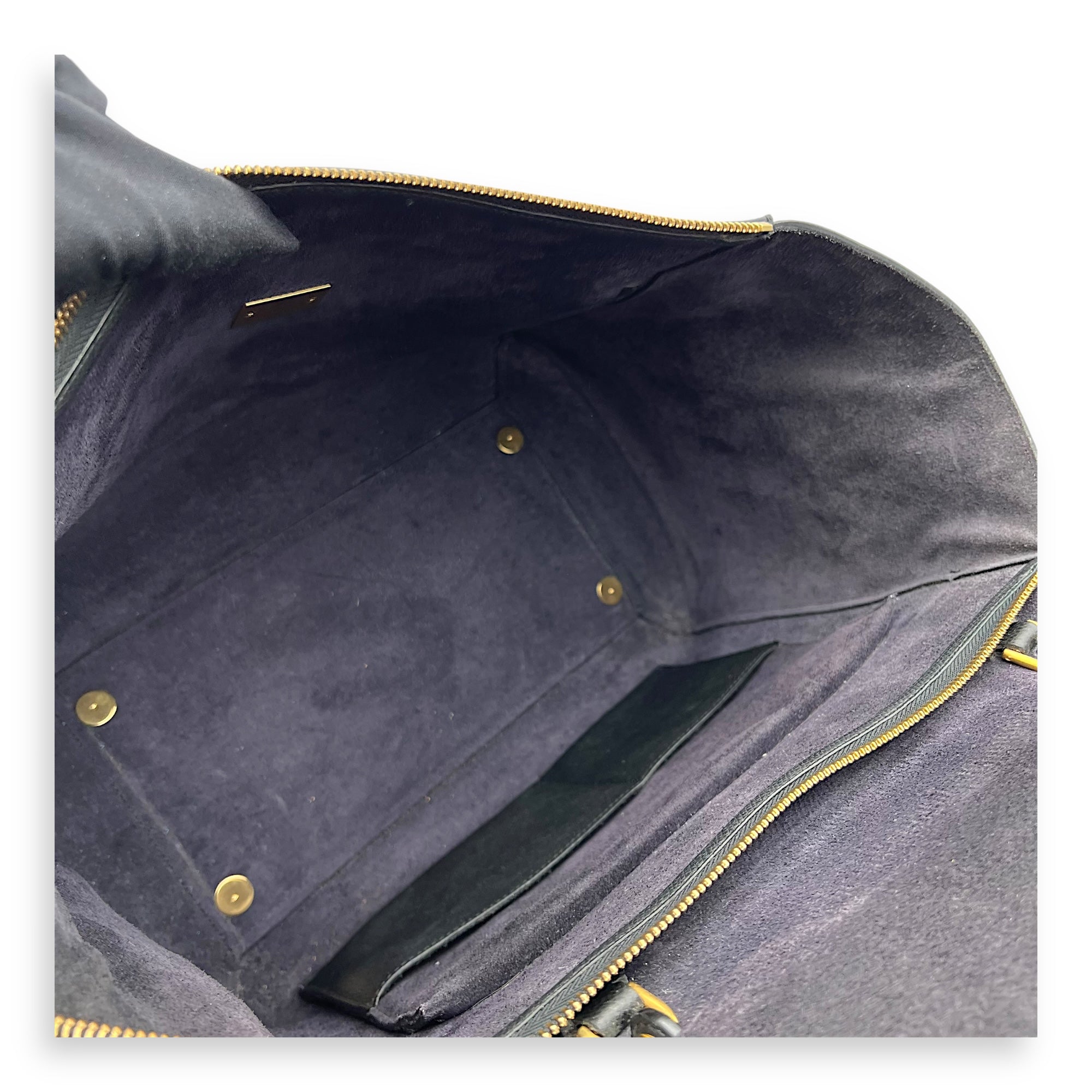 Celine Belt Small Black Top Handle Bag in Calfskin, Gold hardware_11