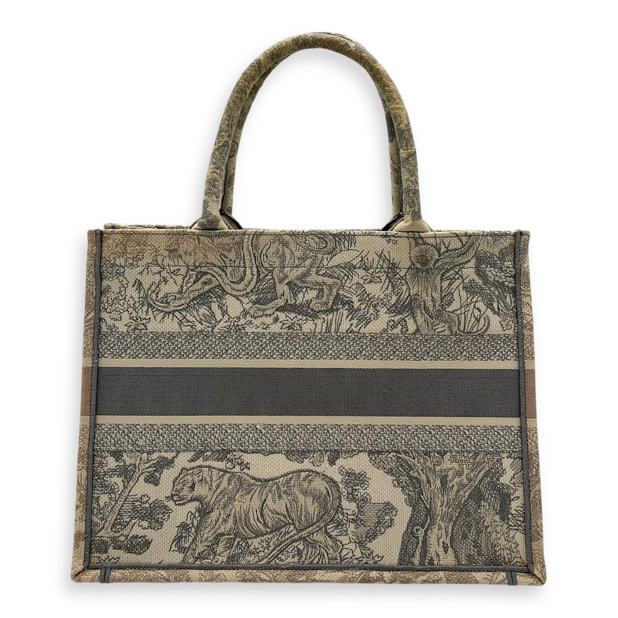 Christian Dior Book Tote Top Handle Bag White in Jacquard_2