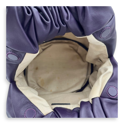Loewe Bounce  Top Handle Bag Purple in Calfskin, Silver hardware_11