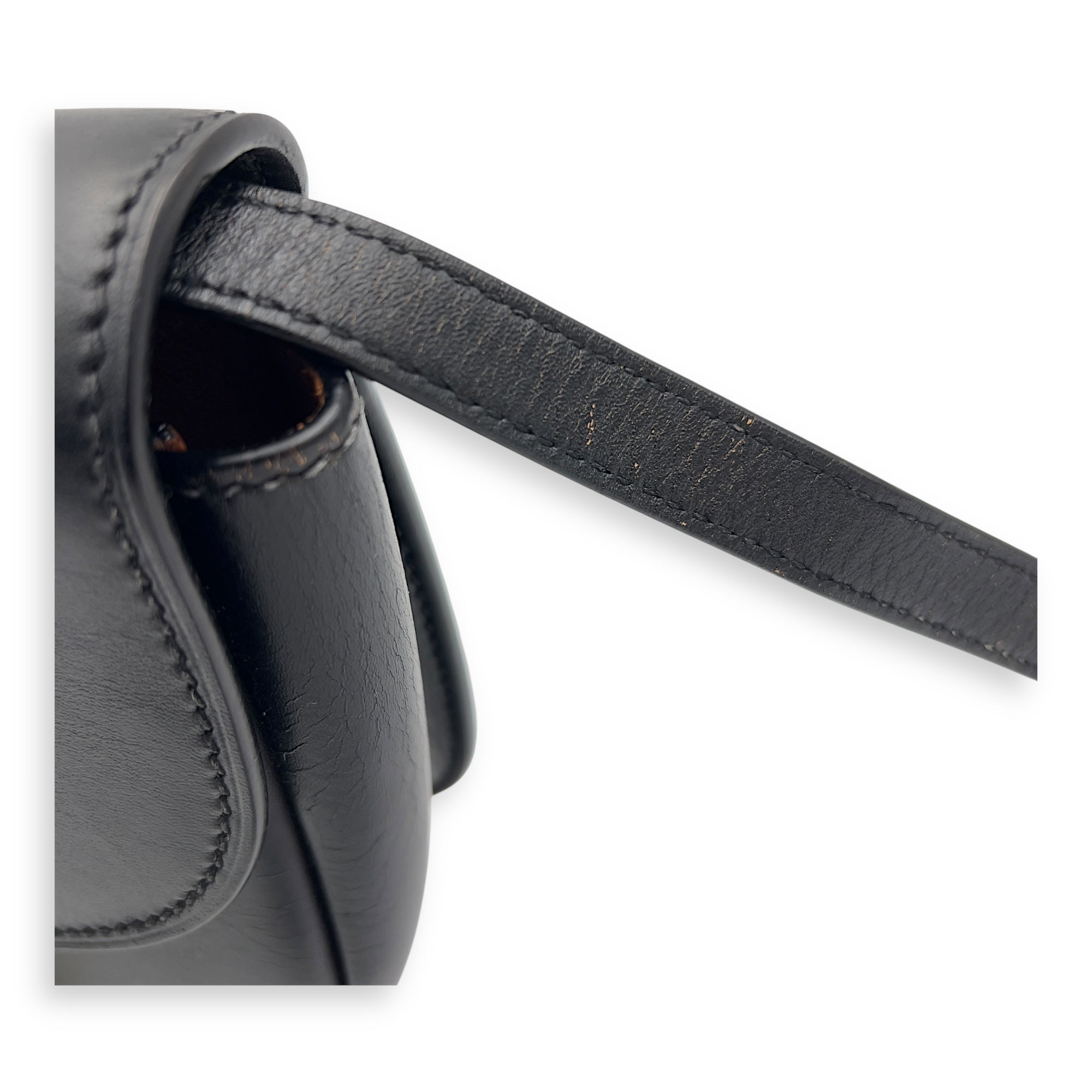 Saint Laurent Kaia Crossbody Bag Black in Calfskin, Gold hardware_9
