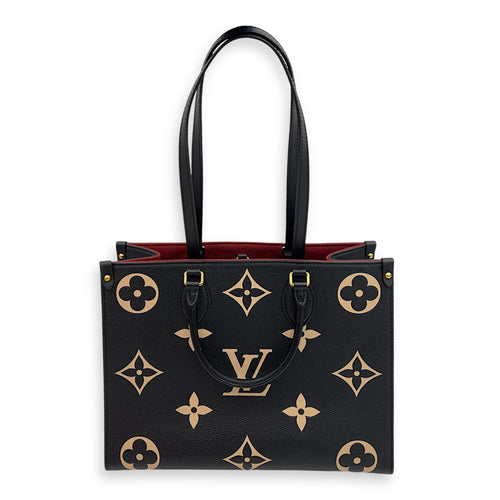 Louis Vuitton OnTheGo MM Black Top Handle Bag in Empreinte Leather, Gold hardware_9