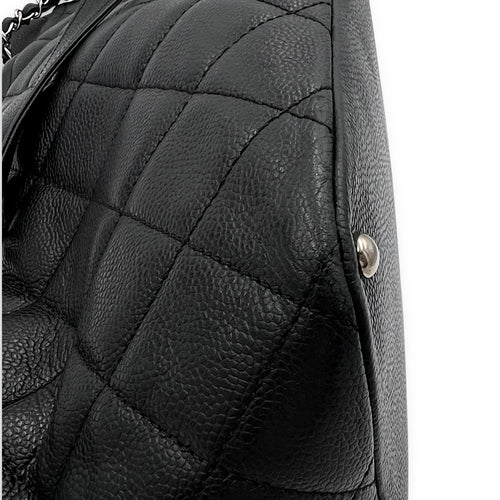 Chanel CC Tote Bag Black in Caviar Leather, Silver hardware_11